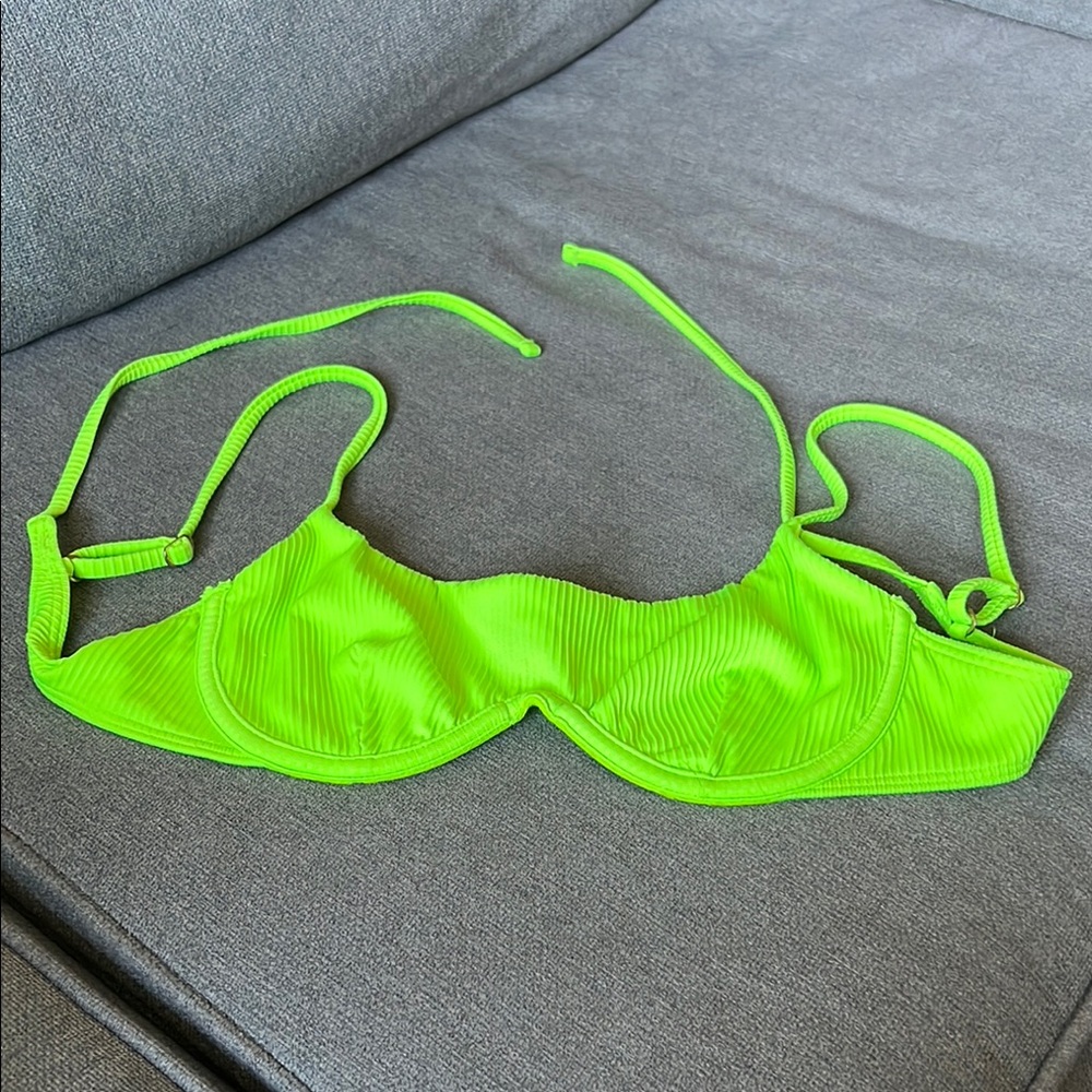 Hollister Neon Green Bikini Top